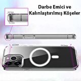 Vendas iPhone 15 Uyumlu ( iPhone 15 ) Magsafe Şarj Destekli Darbe Dirençli Fit Hard Silikon Kılıf