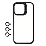 Vendas iPhone 15 Pro Uyumlu Klon Serisi Kamera Lens Korumalı Standlı Sert PC Kılıf