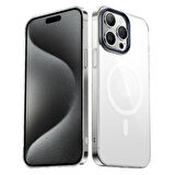Vendas iPhone 15 Pro Max Uyumlu Sararma Yapmayan Hassas Buton Tasarımlı Wireless Şarj Özellikli Glass Kapak