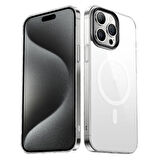 Vendas iPhone 15 Pro Uyumlu Sararma Yapmayan Hassas Buton Tasarımlı Wireless Şarj Özellikli Glass Kapak