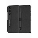 Vendas Samsung Galaxy Z Fold 5 Uyumlu Kalem Bölmeli Stand Özellikli Kamera Korumalı Droga Kapak