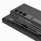 Vendas Samsung Galaxy Z Fold 5 Uyumlu Kalem Bölmeli Stand Özellikli Kamera Korumalı Droga Kapak