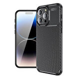 Vendas iPhone 15 Pro Max Uyumlu Deep Dizayn Auto Focus Tasarımlı Karbon Dizayn Kılıf