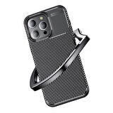 Vendas iPhone 15 Pro Max Uyumlu Deep Dizayn Auto Focus Tasarımlı Karbon Dizayn Kılıf