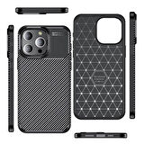 Vendas iPhone 15 Pro Max Uyumlu Deep Dizayn Auto Focus Tasarımlı Karbon Dizayn Kılıf
