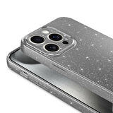 Vendas iPhone 15 Pro Max Uyumlu Koton Serisi Kamera Korumalı Simli Lüks Silikon Kılıf