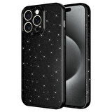 Vendas iPhone 15 Pro Max Uyumlu Koton Serisi Kamera Korumalı Simli Lüks Silikon Kılıf