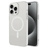 Vendas iPhone 15 Pro Max Uyumlu Cro Serisi Buzlu Transparan Magsafe Şarj Özellikli Sert Kılıf