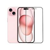 Vendas iPhone 15 Plus Uyumlu Anti-Dust Warrior 9D Full Cover Temperli Cam Ekran Koruyucu