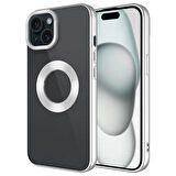 Vendas iPhone 15 Kılıf Tek Kamera Çerçeveli Logo Gösteren Zore Omega Kapak