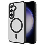 Vendas Samsung S24 Uyumlu Kapak Flet Serisi Mat Arka Yüzey Wireless Şarj Destekli Magsafe Magic Smooth Kılıf