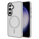 Vendas Samsung S24 Uyumlu Kapak Flet Serisi Mat Arka Yüzey Wireless Şarj Destekli Magsafe Magic Smooth Kılıf