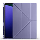 Vendas Samsung Galaxy Tab S9 Ultra Kılıf Zore Tri Folding Kalem Bölmeli Standlı Kılıf
