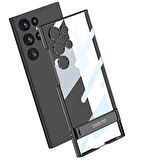 Vendas Samsung Galaxy S24 Ultra Kılıf Zore Kamera Korumalı Şeffaf Dikey Standlı Ays Kapak