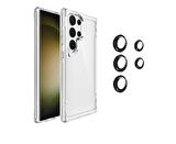 Vendas Samsung S24 Ultra Uyumlu Kılıf Door Serisi Darbe Dirençli Airbag Köşeli Shock Proof T-Max Kılıf + Kamera Lens Koruyucu