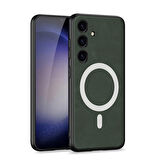 Vendas Samsung Galaxy S24 Plus Kılıf Magsafe Şarj Özellikli Deri Tasarımlı Zore Kıpta Nubuk Kapak