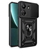 Vendas Xiaomi Poco C65 Kılıf Magnetik Standlı Kamera Korumalı Zore Sürgülü Vega Kapak