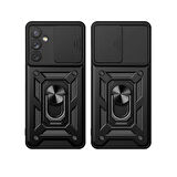 Vendas Samsung Galaxy A34 Kılıf Magnetik Standlı Kamera Korumalı Zore Sürgülü Vega Kapak