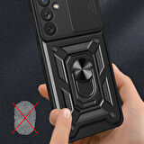 Vendas Samsung Galaxy A34 Kılıf Magnetik Standlı Kamera Korumalı Zore Sürgülü Vega Kapak