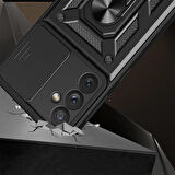 Vendas Samsung Galaxy A34 Kılıf Magnetik Standlı Kamera Korumalı Zore Sürgülü Vega Kapak