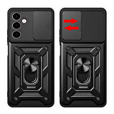 Vendas Samsung Galaxy A24 Kılıf Magnetik Standlı Kamera Korumalı Zore Sürgülü Vega Kapak