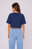 Kadın Tensel Terletmeyen Kumaş Kedi Baskılı Bisiklet Yaka Oversize Crop T-shirt Salaş Kısa Kollu