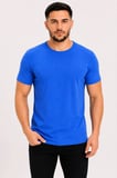 Erkek Bisiklet Yaka Kısa Kollu Esnek Penye Kumaş Slim Fit Spor Ve Günlük T-shirt Saks Mavisi