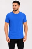 Erkek Bisiklet Yaka Kısa Kollu Esnek Penye Kumaş Slim Fit Spor Ve Günlük T-shirt Saks Mavisi