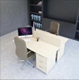 Vena Nil Workstation İkili Çalışma Masa 158cm x 140cm x 115h Akçaağaç