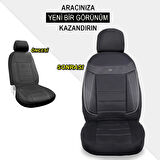 Fiat Tipo Araçlara Uyumlu Oto Koltuk Kılıfı Seti - Venüs Serisi Siyah/Beyaz