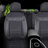 Hyundai Accent Admire Araçlara Uyumlu Oto Koltuk Kılıfı Seti - Venüs Serisi Siyah/Beyaz