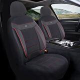 Peugeot 405 Araçlara Uyumlu Oto Koltuk Kılıfı Seti - Venüs Serisi Siyah/Kırmızı