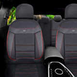 Seat İbiza Araçlara Uyumlu Oto Koltuk Kılıfı Seti - Venüs Serisi Siyah/Kırmızı