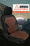 Mitsubishi Outlander  Uyumlu 5 KOLTUK TAM SET CARUSA SERİSİ TAM SET TAY TÜYÜ OTO KOLTUK KILIFI TABA