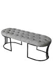 Viego Siyah Bench Puf,Metal