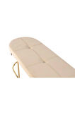Viego Gold Exclusive Bench Lüks Metal Gold Ayak, Chester Model Yatak Ucu Krem Puf