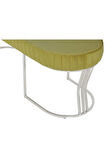 Viego Silver Striped Bench Lüks Metal Gümüş Ayak, Chester Model Yatak Ucu Hardal Puf