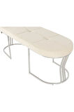 Viego Silver Exclusive Bench Lüks Metal Gümüş Ayak, Chester Model Yatak Ucu Beyaz Puf