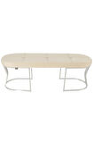 Viego Silver Exclusive Bench Lüks Metal Gümüş Ayak, Chester Model Yatak Ucu Krem Puf