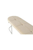 Viego Silver Exclusive Bench Lüks Metal Gümüş Ayak, Chester Model Yatak Ucu Krem Puf