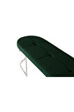 Viego Silver Exclusive Bench Lüks Metal Gümüş Ayak, Chester Model Yatak Ucu Yeşil Puf