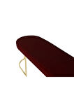 Viego Gold Smooth Bench Lüks Metal Gold Ayak, Chester Model Yatak Ucu Bordo Puf