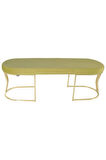 Viego Gold Smooth Bench Lüks Metal Gold Ayak, Chester Model Yatak Ucu Hardal Puf