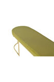 Viego Gold Smooth Bench Lüks Metal Gold Ayak, Chester Model Yatak Ucu Hardal Puf