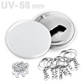 58 mm UV Baskıya Uygun Buton Şişe Açacağı Anahtarlık VG58UVAN 100 adet