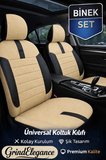 Bmw 3 Serisi E36 1993-2000 Bütün Arka Sırt Oturak Uyumlu Vira GrindElegance Bej Siyah Koltuk Kılıfı