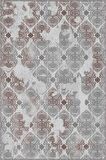 Gri Damask Desen Kaymaz Tabanlı Dekoratif Halı AL001