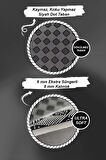 Gri Damask Desen Kaymaz Tabanlı Dekoratif Halı AL001