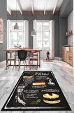 Siyah Kaymaz Taban Yıkanabilir Cupcake Mutfak Halısı AR1136