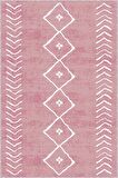 Pembe Kaymaz Taban Yıkanabilir Moroccan Mutfak Halısı AR358P